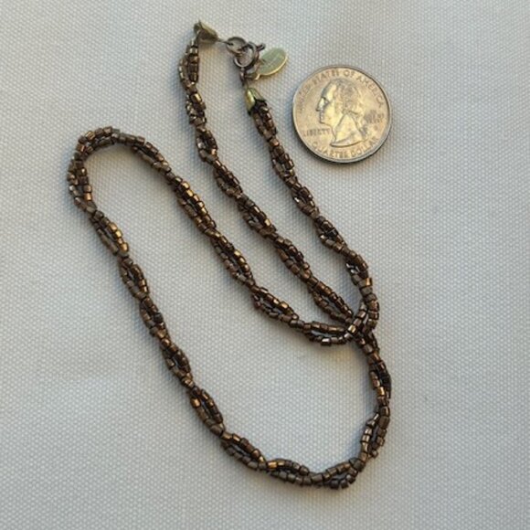 Diane Von Furstenberg DVF 2-Strand Copper Metallic Beaded NECKLACE/CHOKER - Picture 9 of 10